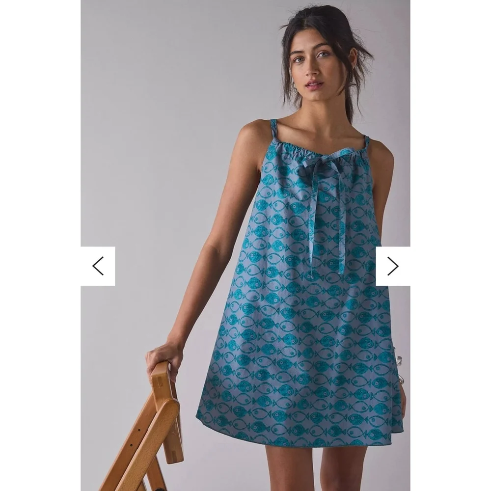 BDG Fish Print Tie-Front Mini Dress | NWT | Urban Outfitters - Picture 3 of 5